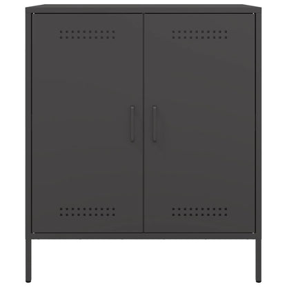 Credenza Nera 68x39x79 cm in Acciaio - homemem39