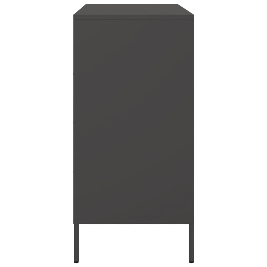 Credenza Nera 68x39x79 cm in Acciaio - homemem39