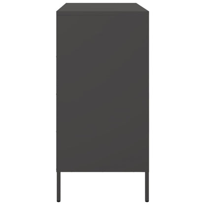 Credenza Nera 68x39x79 cm in Acciaio - homemem39
