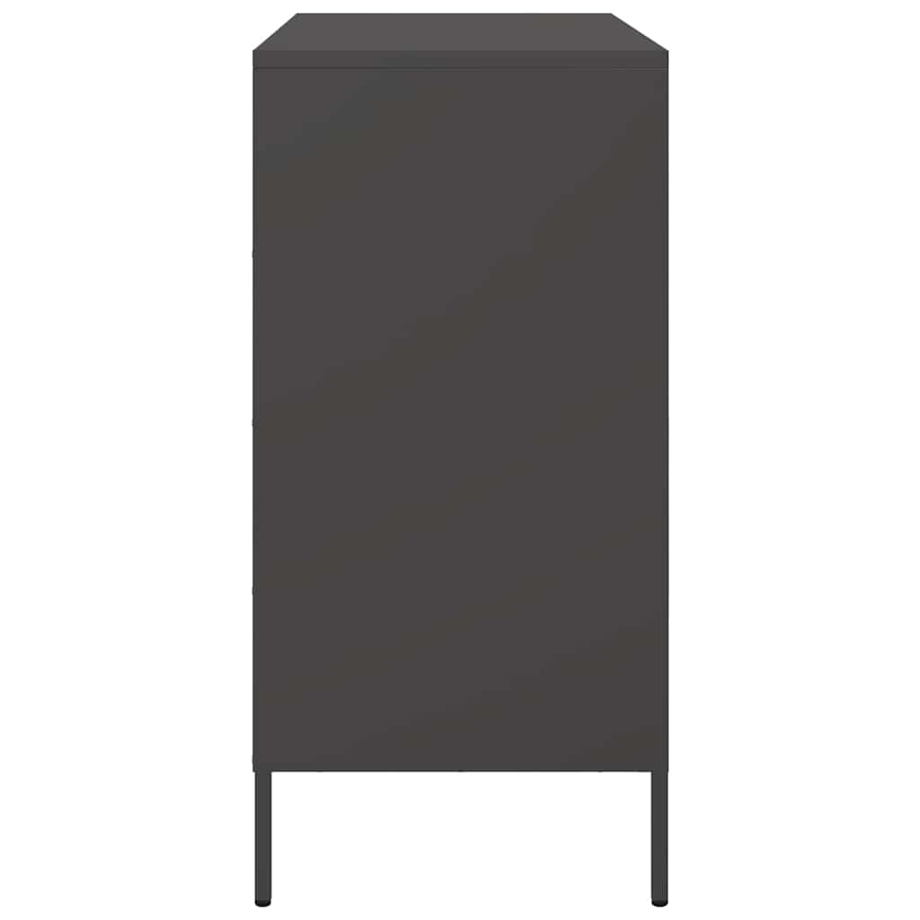 Credenza Nera 68x39x79 cm in Acciaio