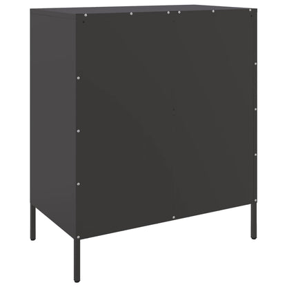 Credenza Nera 68x39x79 cm in Acciaio - homemem39