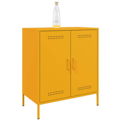 Credenza Giallo Senape 68x39x79 cm in Acciaio