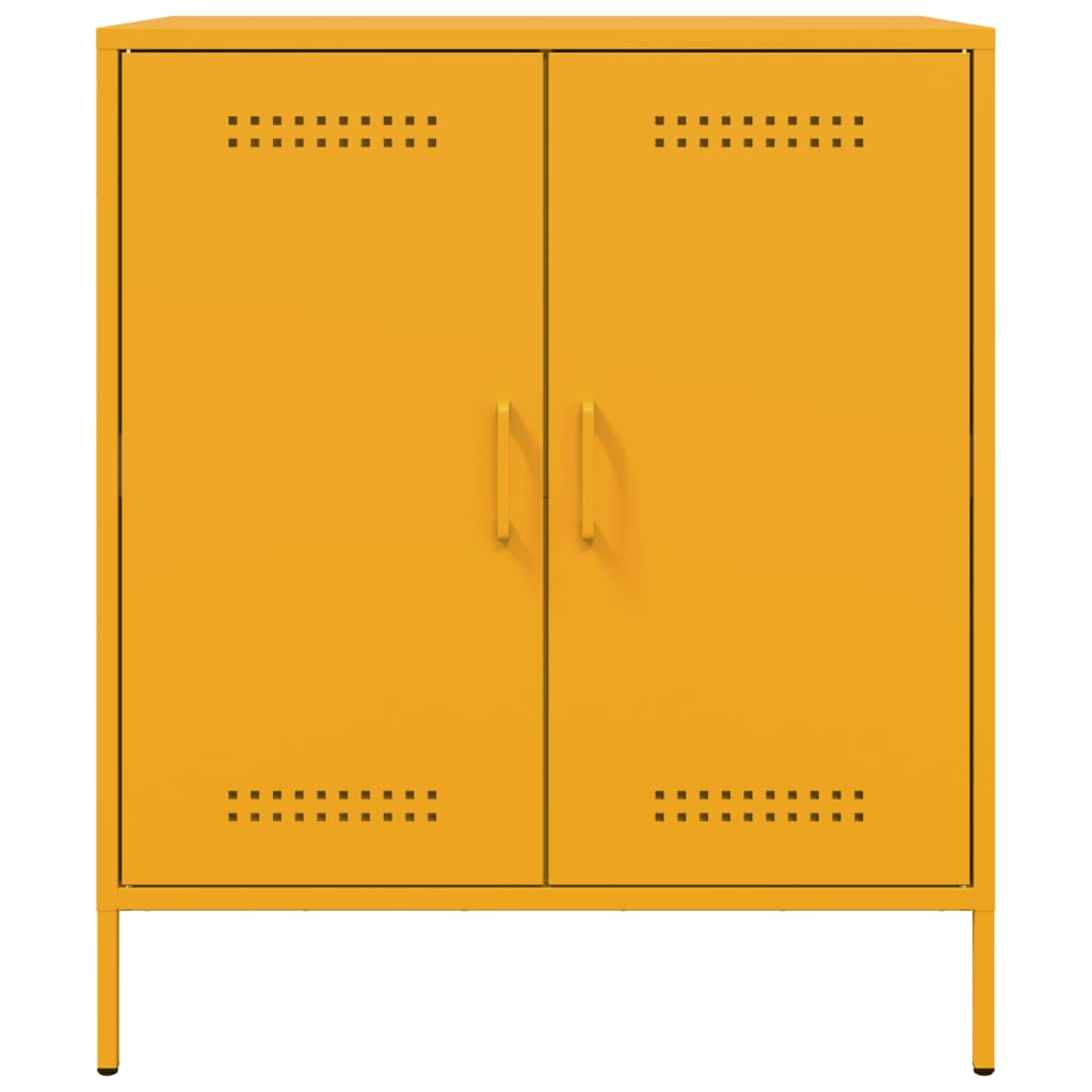 Credenza Giallo Senape 68x39x79 cm in Acciaio