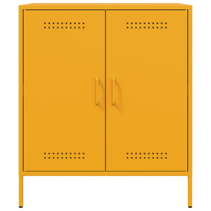 Credenza Giallo Senape 68x39x79 cm in Acciaio