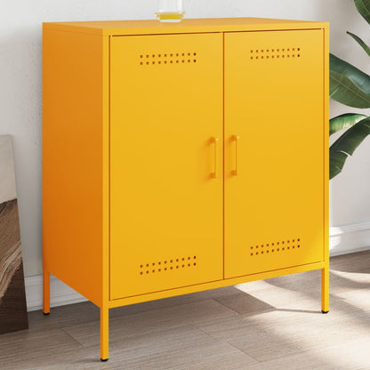 Credenza Giallo Senape 68x39x79 cm in Acciaio