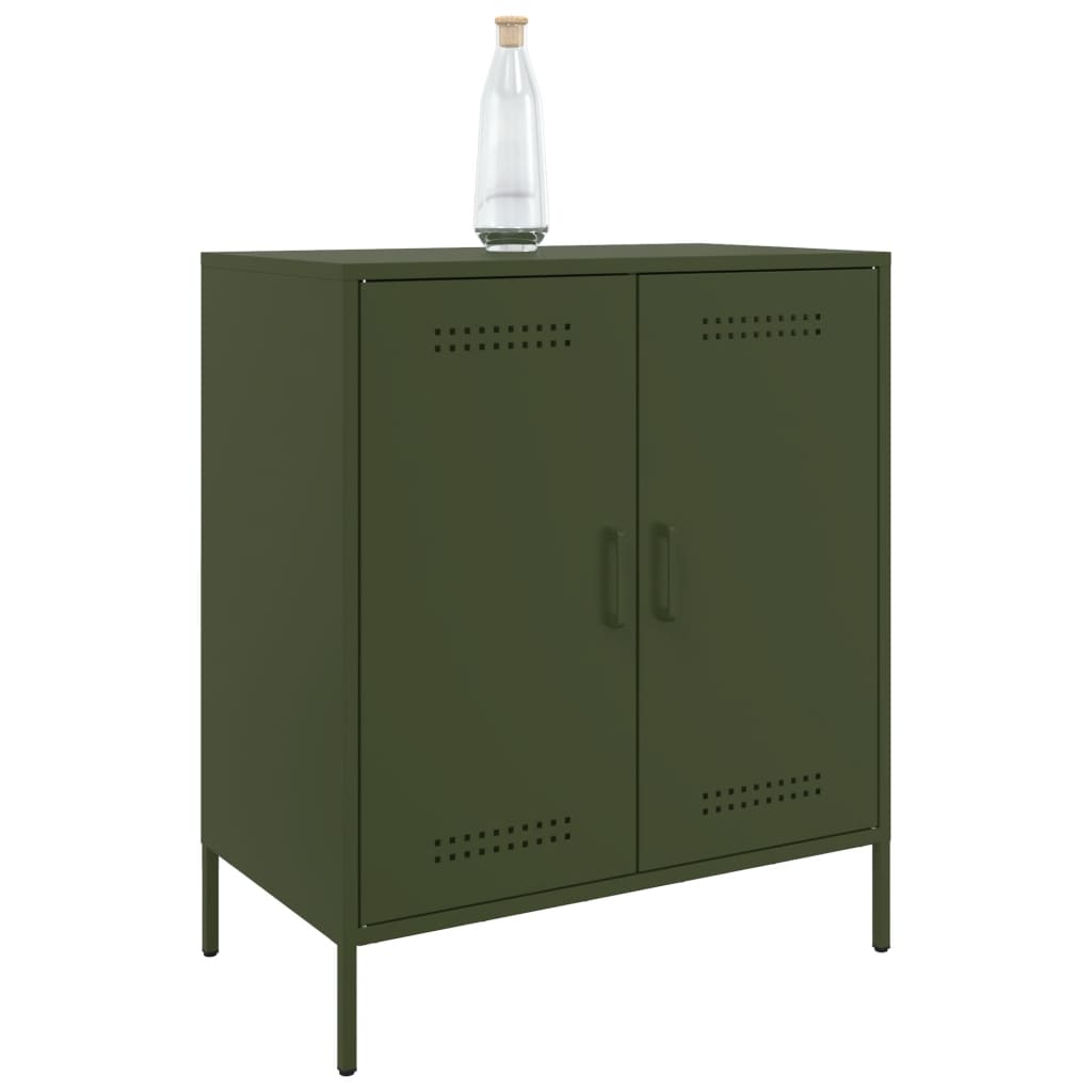 Credenza Verde Oliva 68x39x79 cm in Acciaio