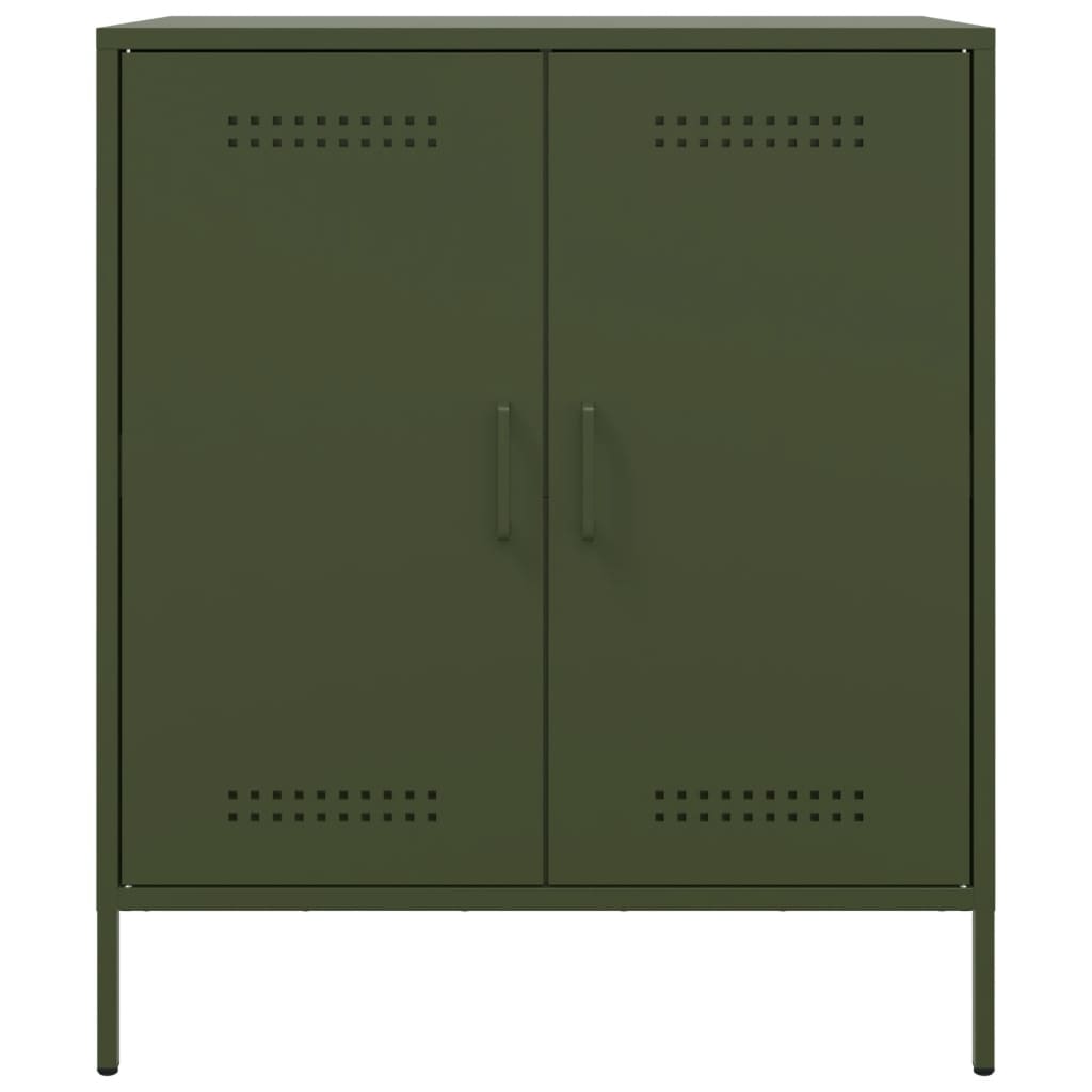 Credenza Verde Oliva 68x39x79 cm in Acciaio