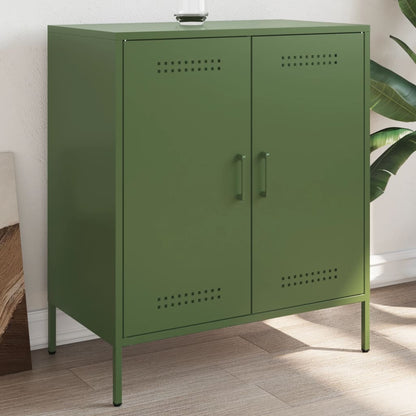 Credenza Verde Oliva 68x39x79 cm in Acciaio