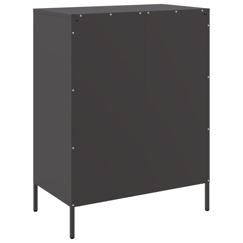 Credenza Nera 68x39x89 cm in Acciaio