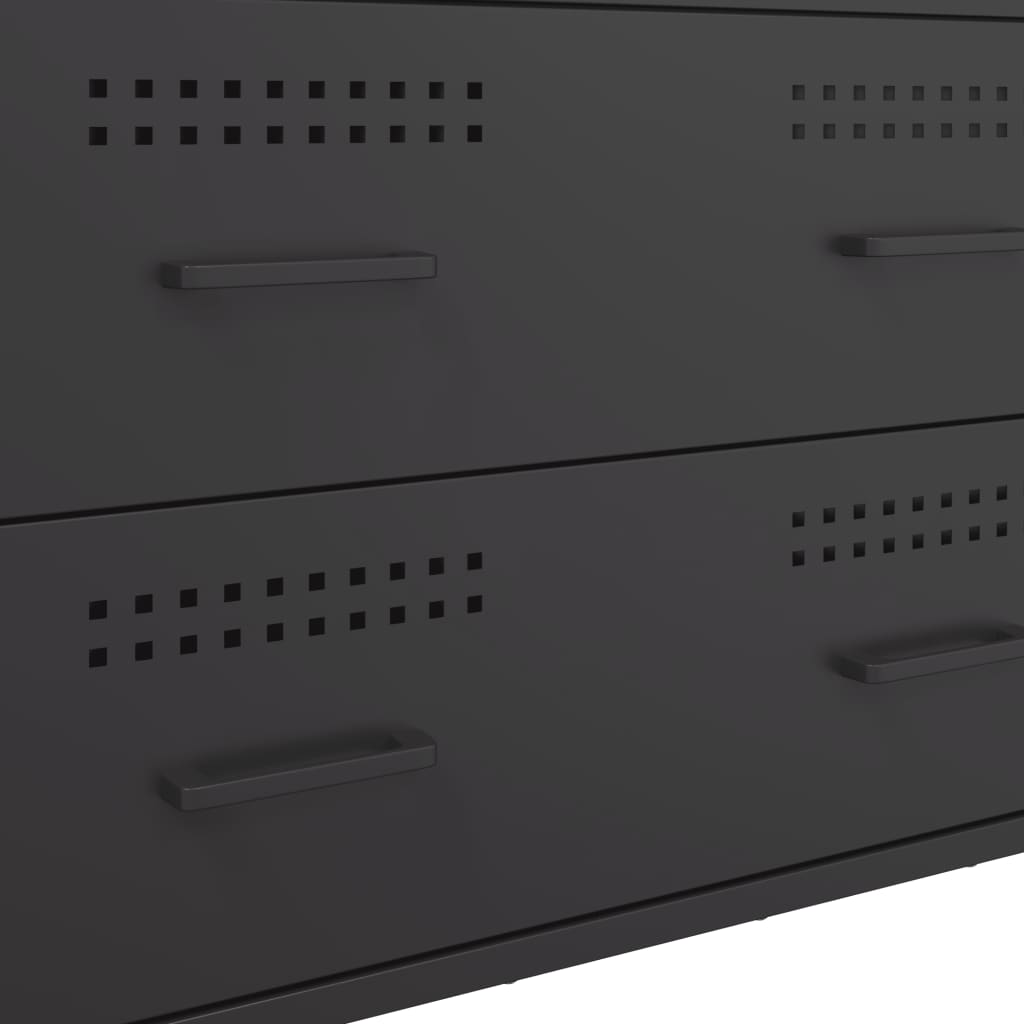 Credenza Nera 68x39x89 cm in Acciaio - homemem39