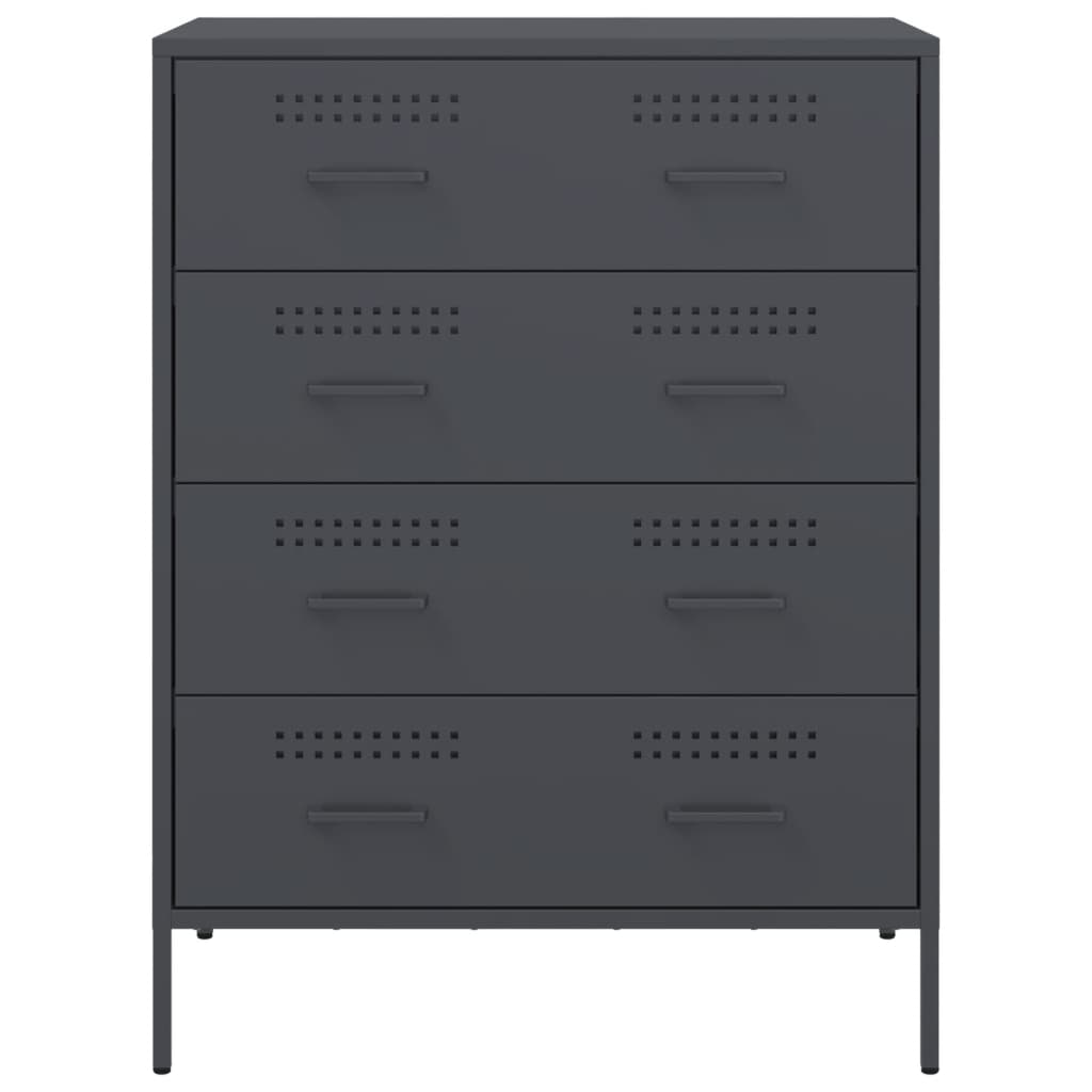 Credenza Antracite 68x39x89 cm in Acciaio - homemem39