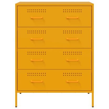 Credenza Giallo Senape 68x39x89 cm in Acciaio