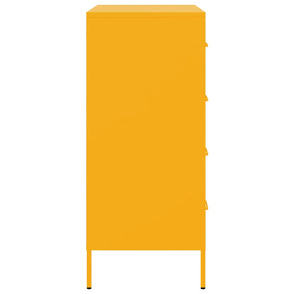 Credenza Giallo Senape 68x39x89 cm in Acciaio - homemem39