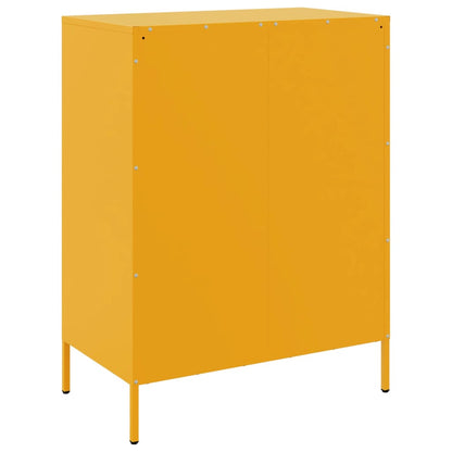 Credenza Giallo Senape 68x39x89 cm in Acciaio