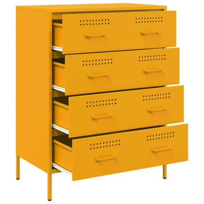 Credenza Giallo Senape 68x39x89 cm in Acciaio