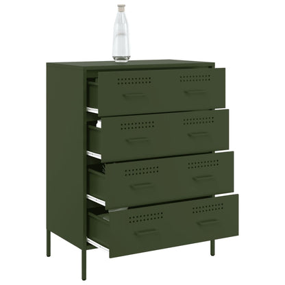 Credenza Verde Oliva 68x39x89 cm in Acciaio