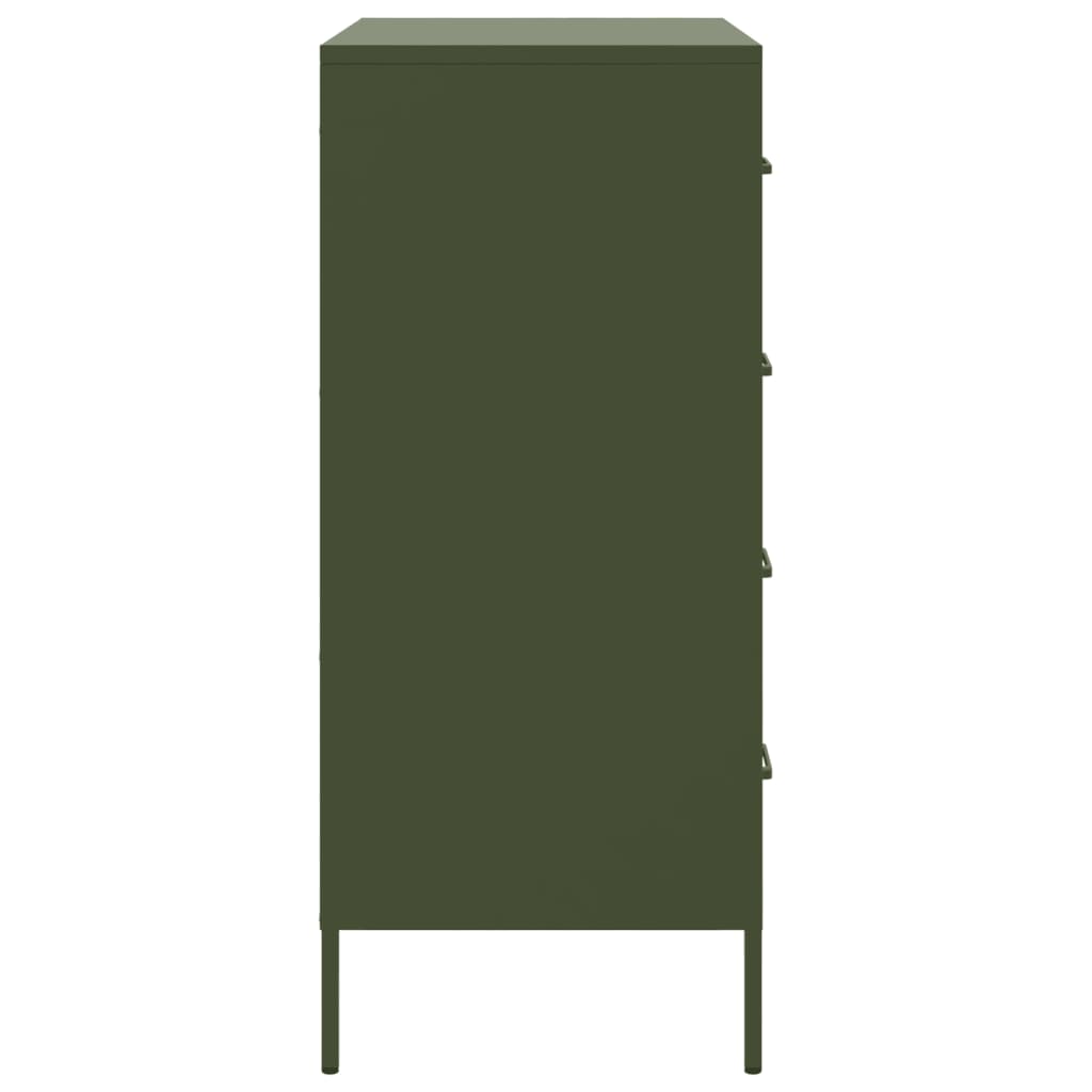 Credenza Verde Oliva 68x39x89 cm in Acciaio - homemem39