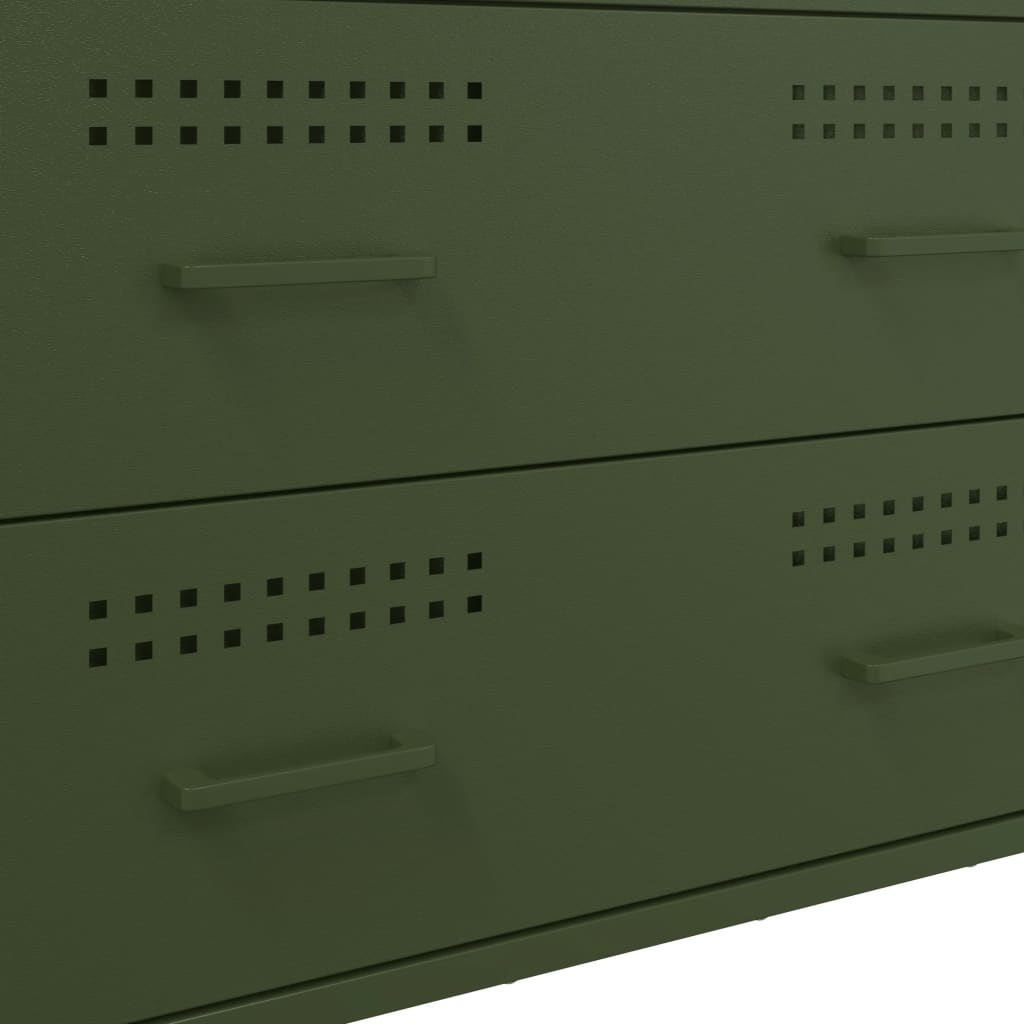 Credenza Verde Oliva 68x39x89 cm in Acciaio