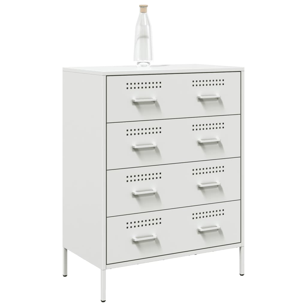 Credenza Bianca 68x39x89 cm in Acciaio