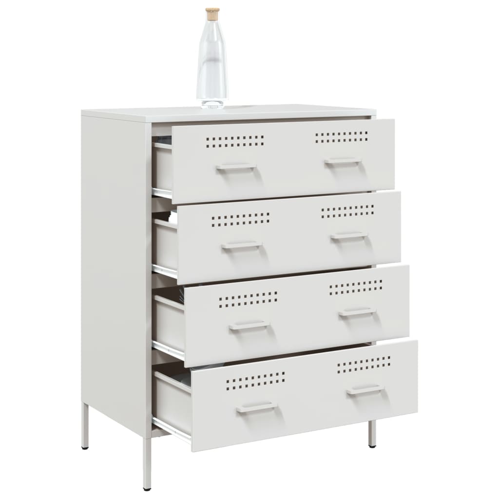 Credenza Bianca 68x39x89 cm in Acciaio - homemem39