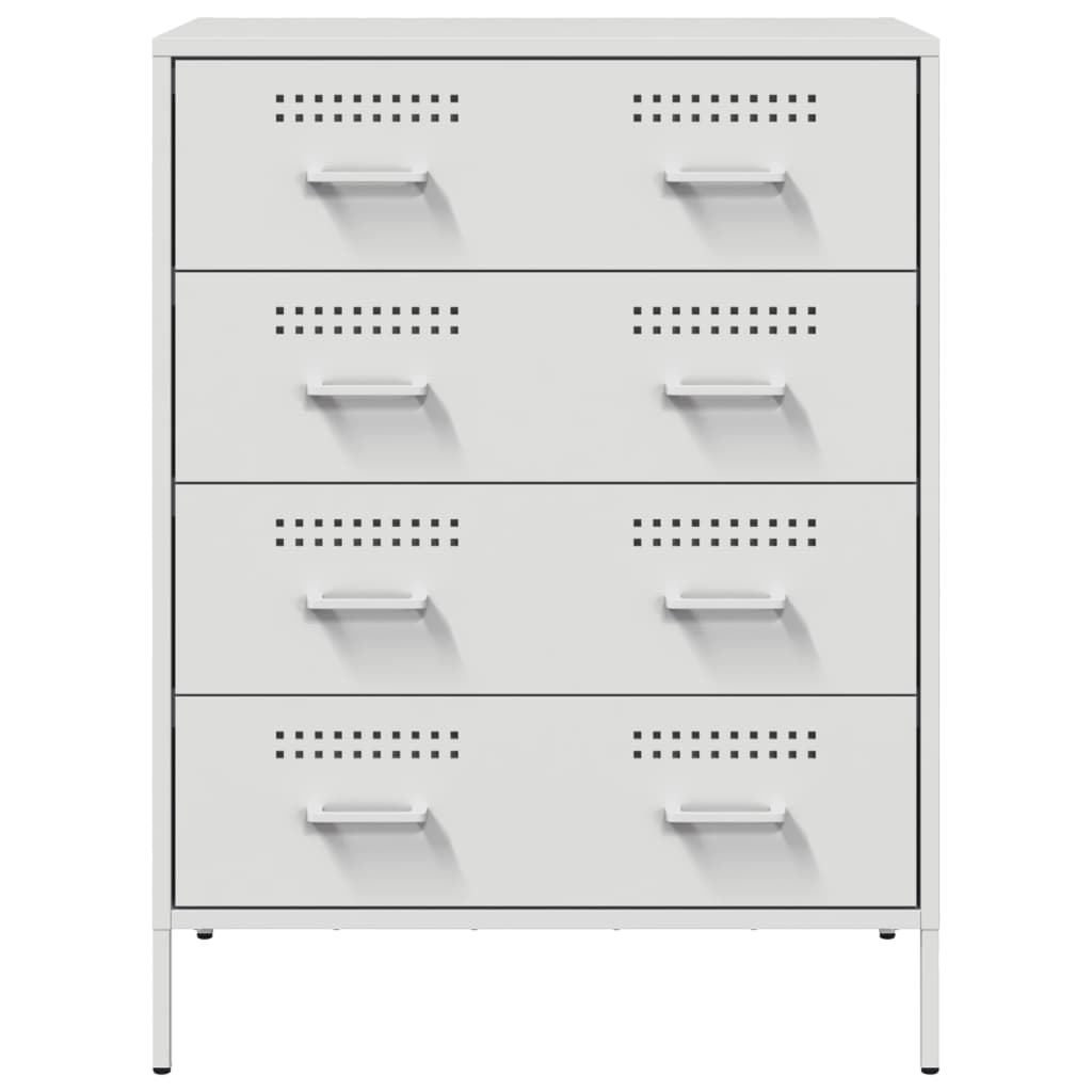 Credenza Bianca 68x39x89 cm in Acciaio - homemem39