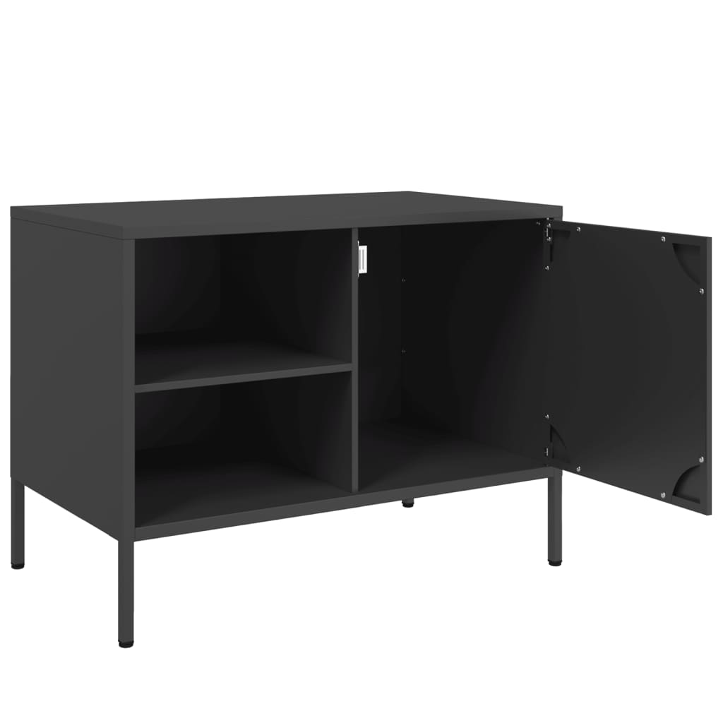 Mobili TV 2pz Neri 68x39x50,5 cm in Acciaio - homemem39