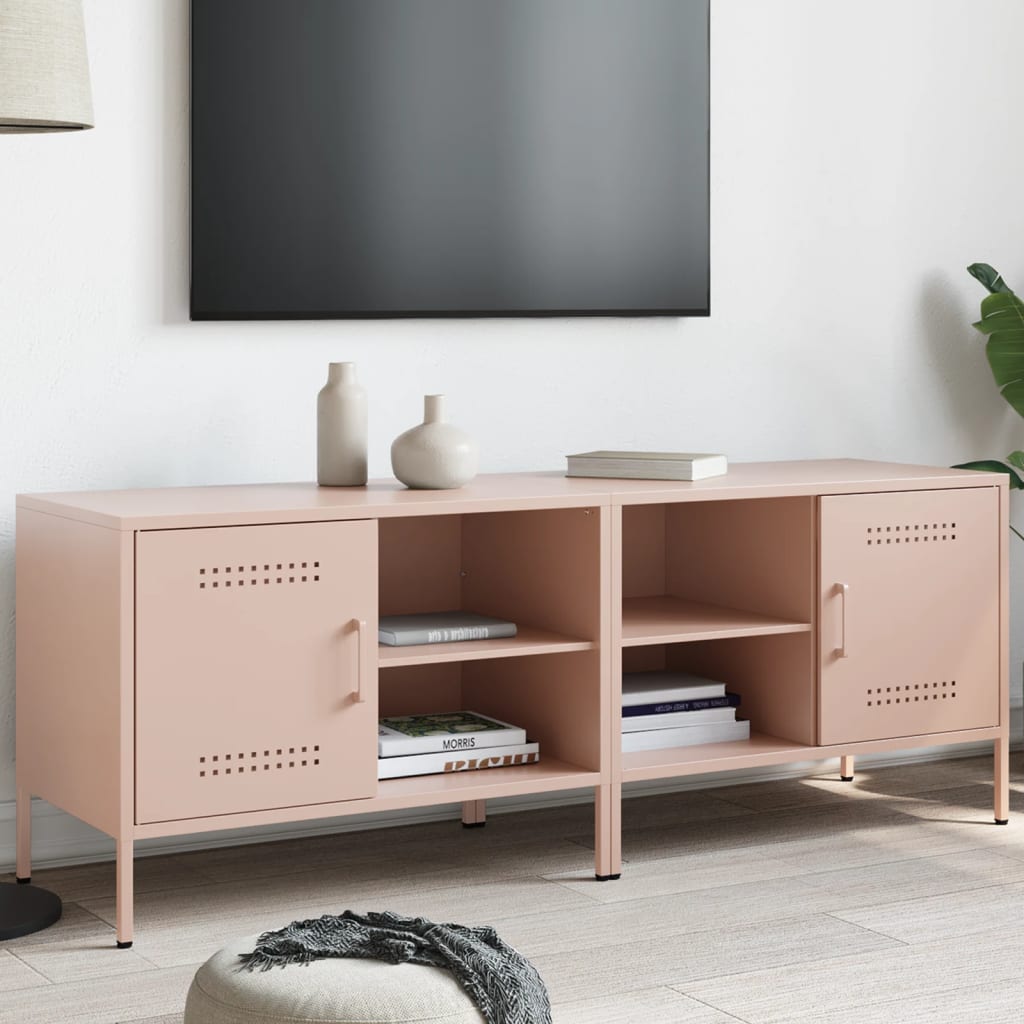 Mobili TV 2pz Rosa 68x39x50,5 cm in Acciaio - homemem39