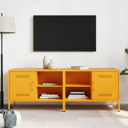 Mobili TV 2 pz Giallo Senape 68x39x50,5 cm in Acciaio - homemem39