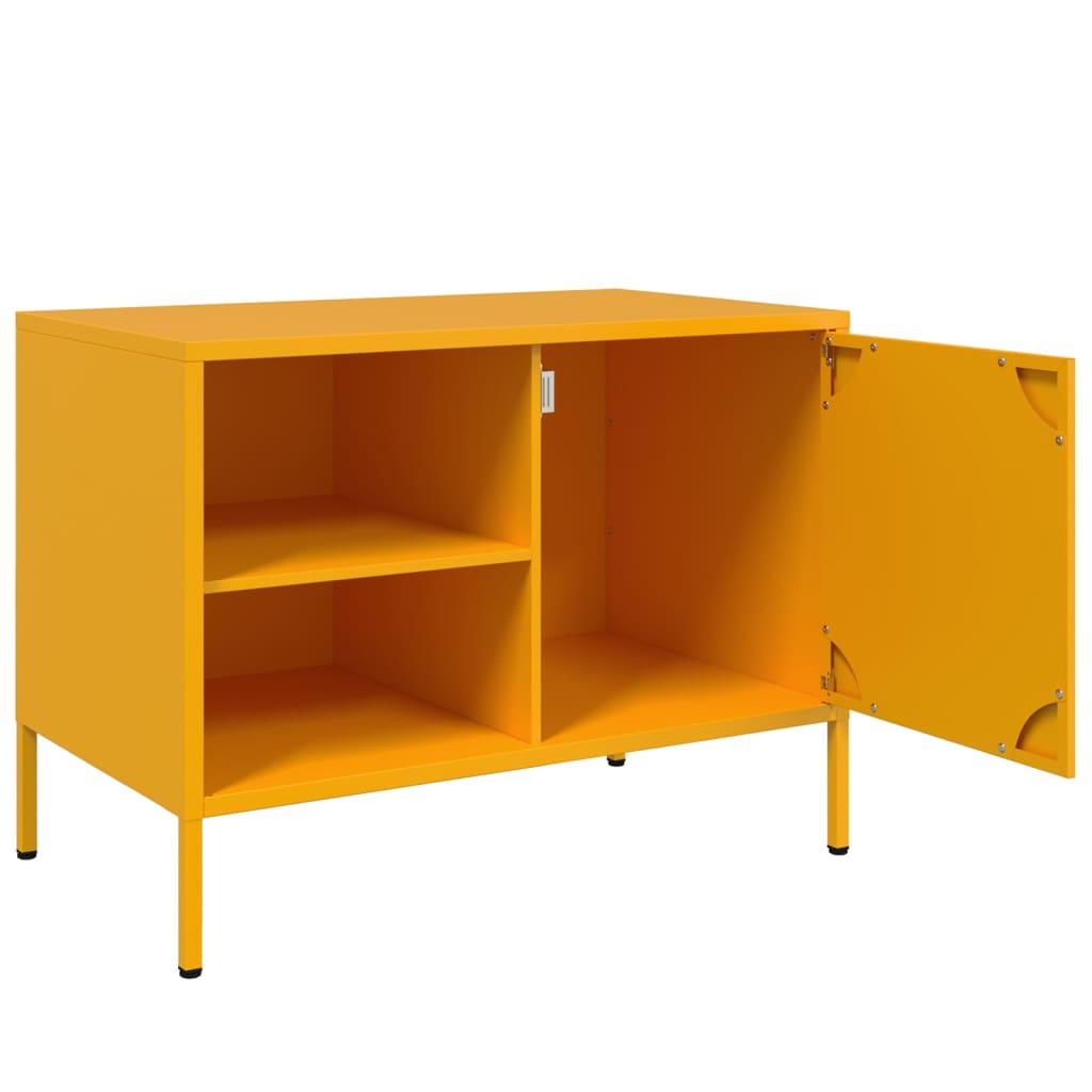 Mobili TV 2 pz Giallo Senape 68x39x50,5 cm in Acciaio - homemem39
