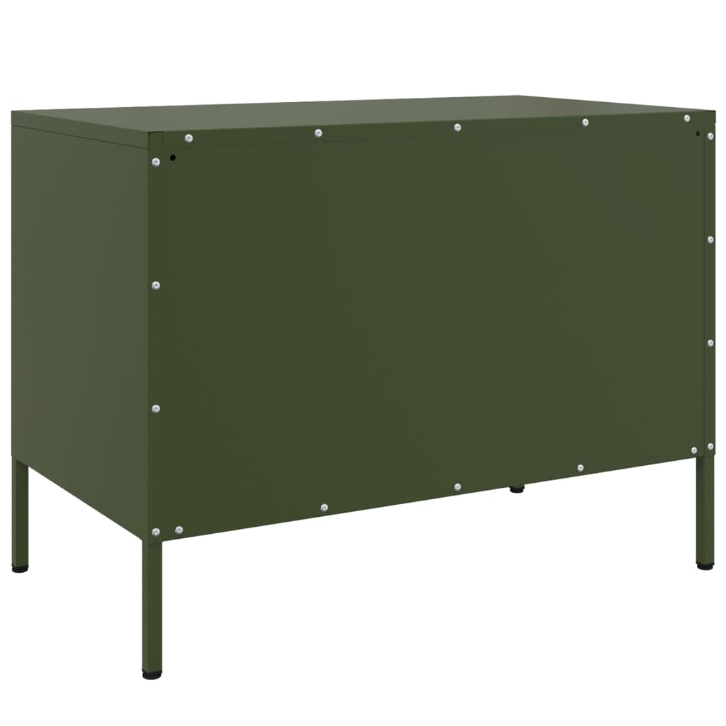 Mobile TV Verde Oliva 68x39x50,5 cm in Acciaio - homemem39