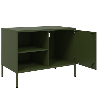 Mobile TV Verde Oliva 68x39x50,5 cm in Acciaio - homemem39