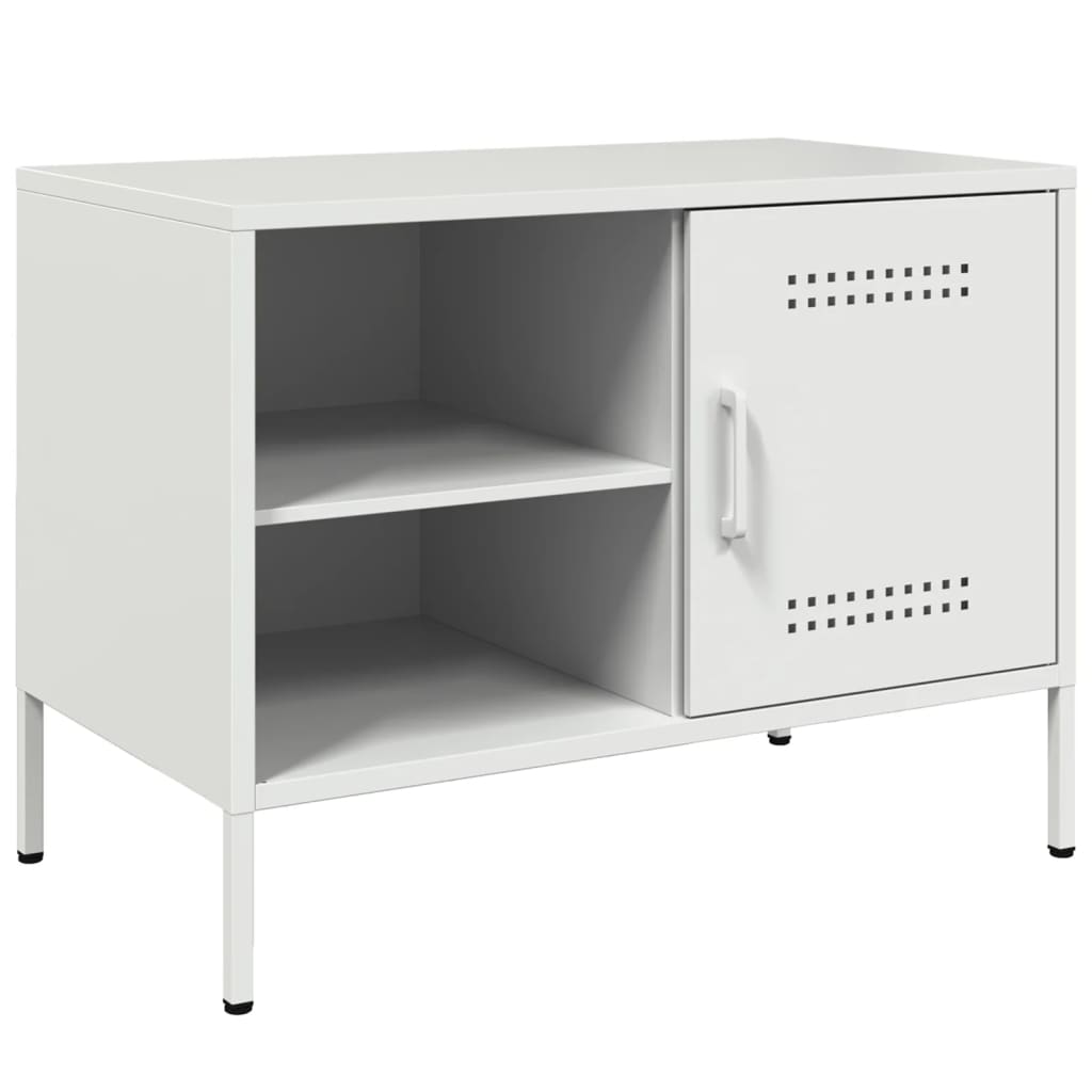 Mobile TV Bianco 68x39x50,5 cm in Acciaio - homemem39
