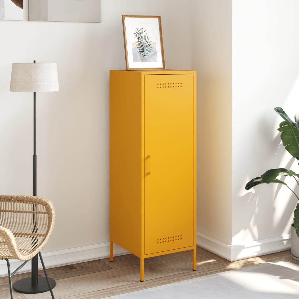 Credenza Giallo Senape 36x39x113 cm in Acciaio