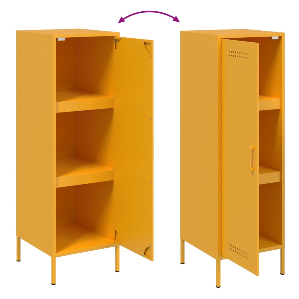 Credenza Giallo Senape 36x39x113 cm in Acciaio