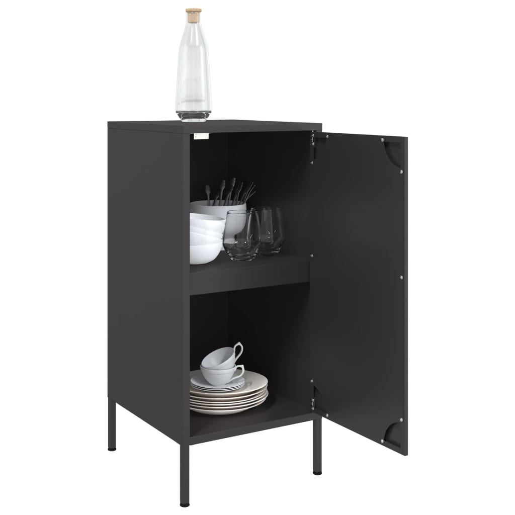 Credenze 2 pz Nere 36x39x79 cm in Acciaio