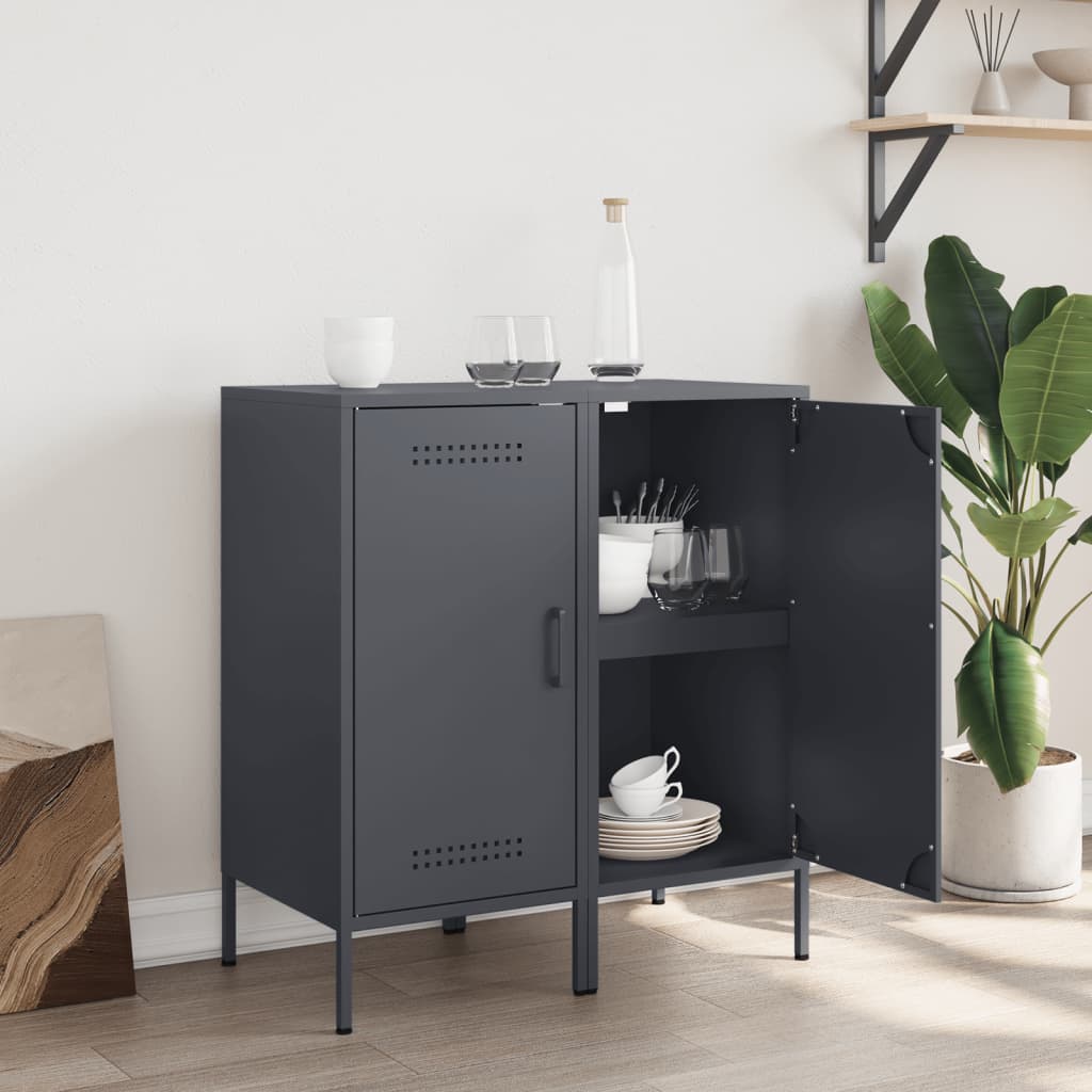 Credenze 2 pz Antracite 36x39x79 cm in Acciaio