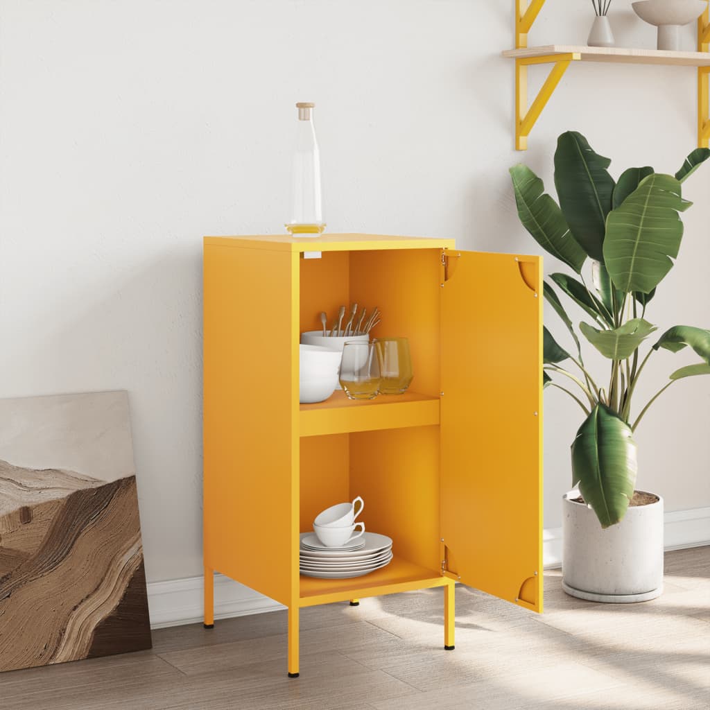 Credenza Giallo Senape 36x39x79 cm in Acciaio - homemem39