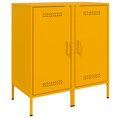 Credenze 2 pz Giallo Senape 36x39x79 cm in Acciaio