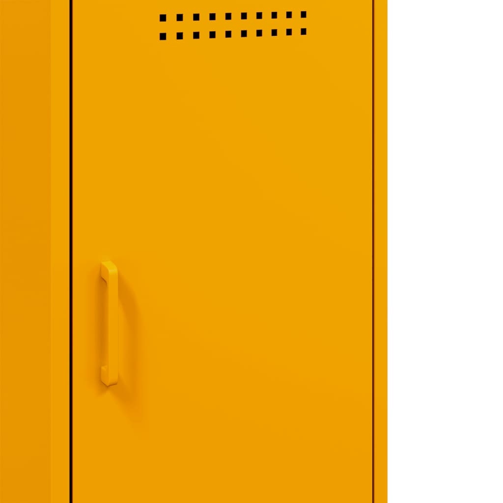 Credenze 2 pz Giallo Senape 36x39x79 cm in Acciaio
