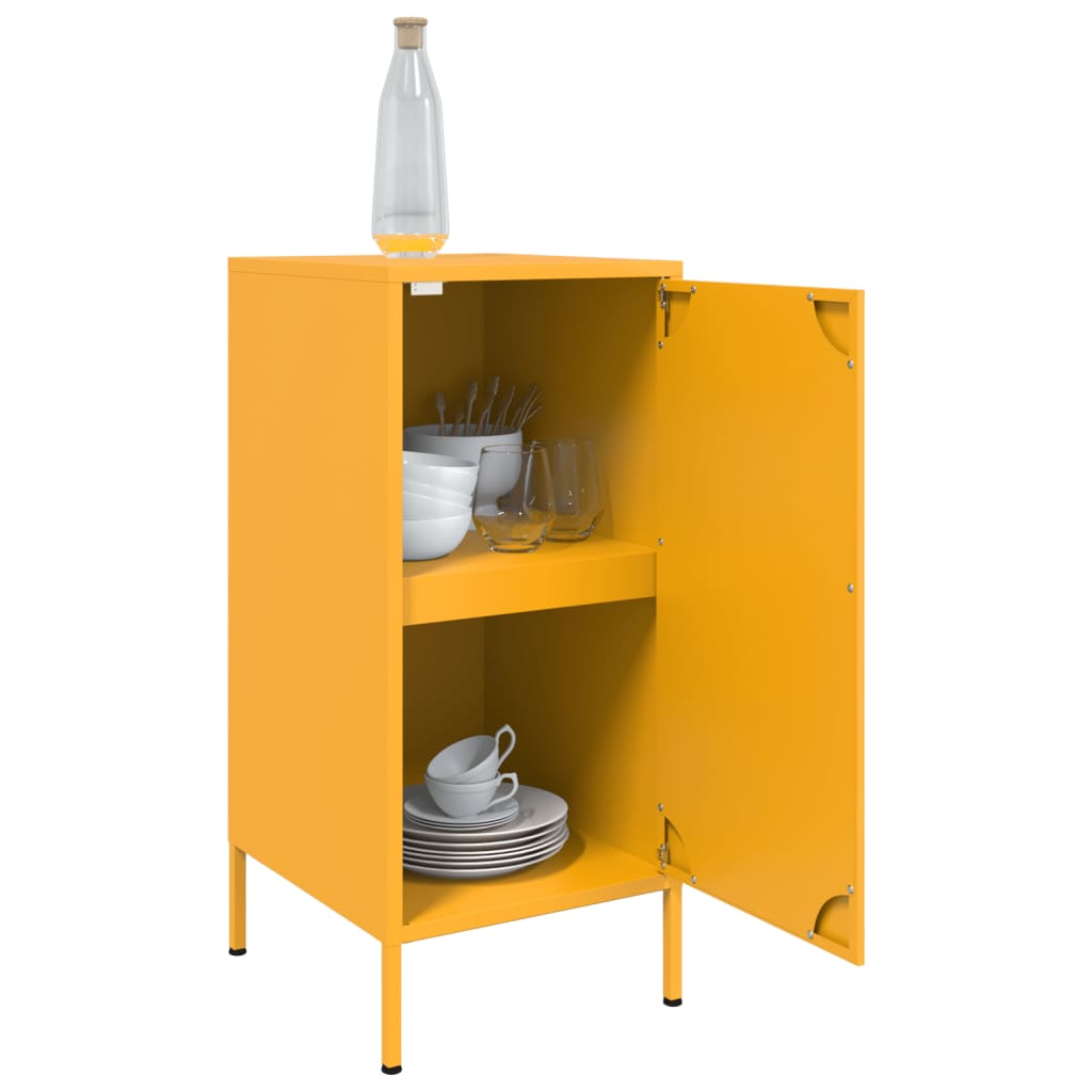 Credenze 2 pz Giallo Senape 36x39x79 cm in Acciaio