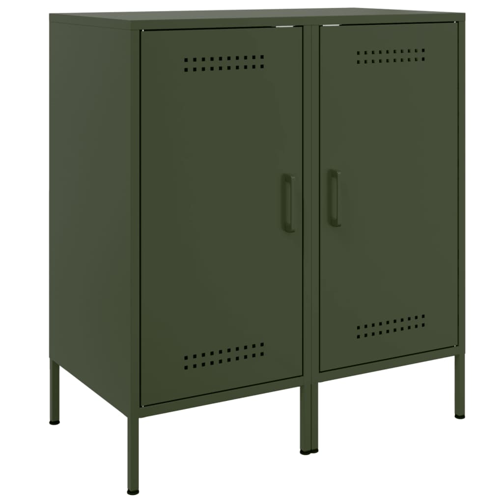 Credenze 2 pz Verde Oliva 36x39x79 cm Acciaio