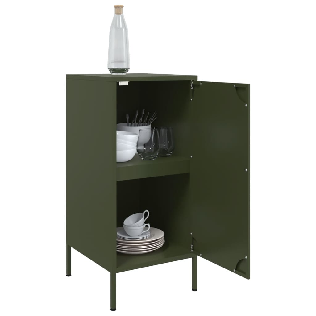 Credenze 2 pz Verde Oliva 36x39x79 cm Acciaio
