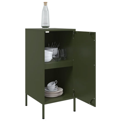 Credenze 2 pz Verde Oliva 36x39x79 cm Acciaio
