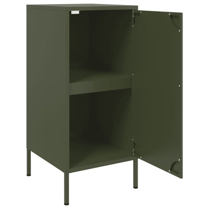 Credenze 2 pz Verde Oliva 36x39x79 cm Acciaio