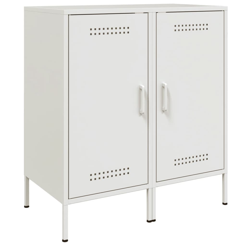 Credenze 2 pz Bianche 36x39x79 cm in Acciaio