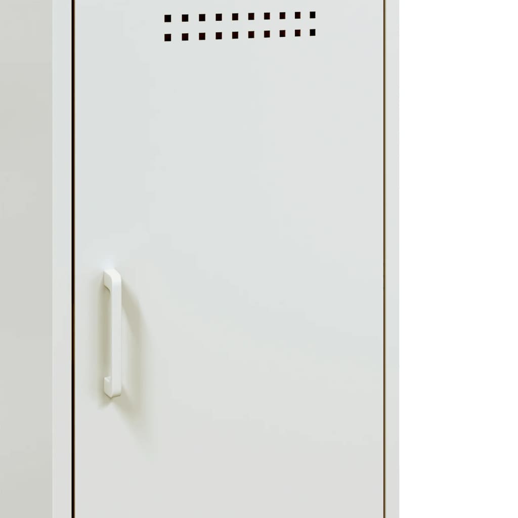Credenze 2 pz Bianche 36x39x79 cm in Acciaio