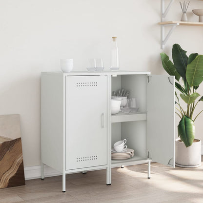 Credenze 2 pz Bianche 36x39x79 cm in Acciaio