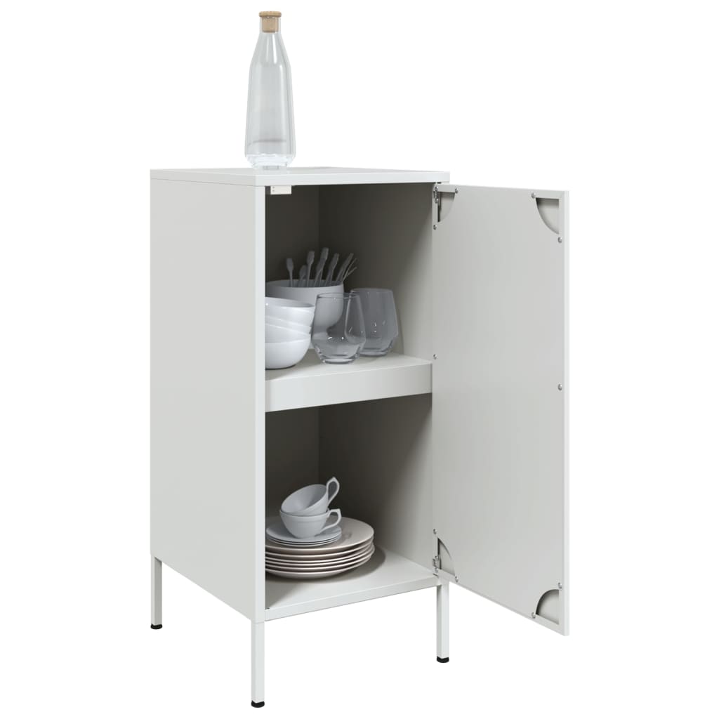 Credenze 2 pz Bianche 36x39x79 cm in Acciaio