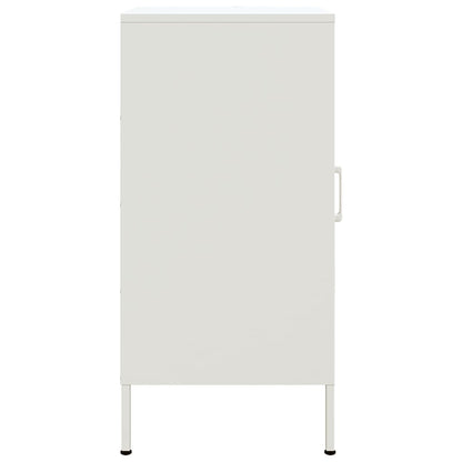 Credenze 2 pz Bianche 36x39x79 cm in Acciaio