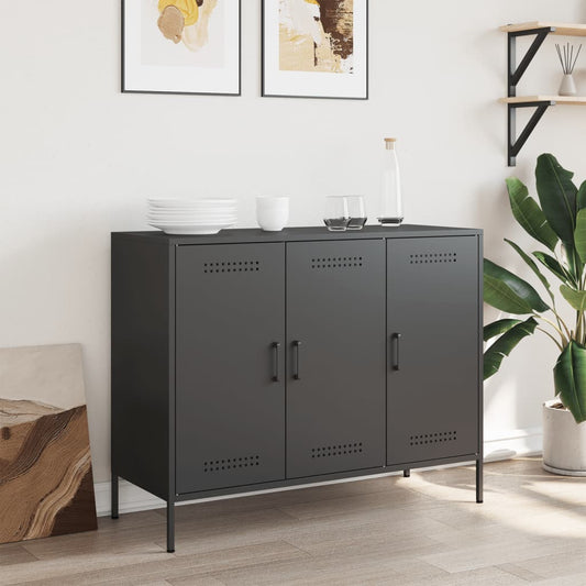 Credenza Nera 100,5x39x79 cm in Acciaio